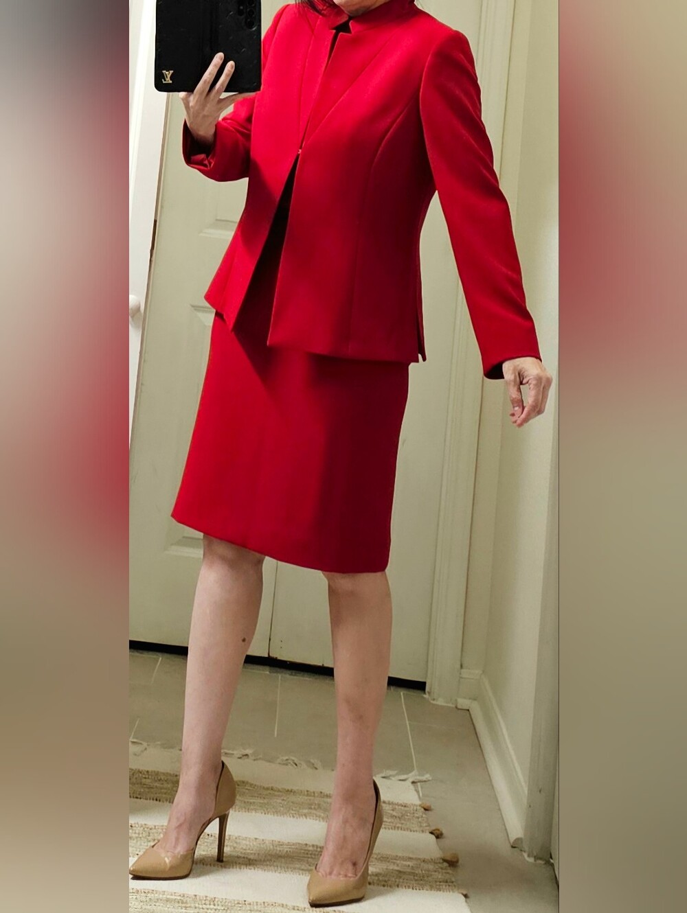 Preston & York Vibrant Red Pencil Skirt Suit Set